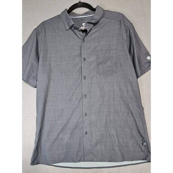 Kuhl Other - Kuhl Button Shirt Mens Large Blue Short Sleeve Stealth Pockets Performance Hike
